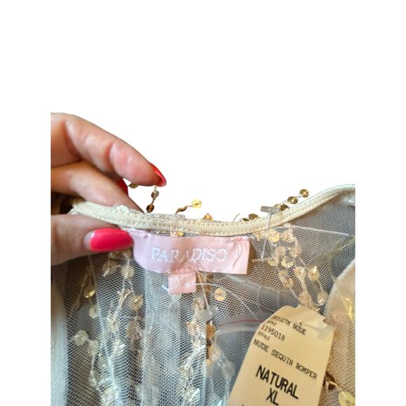 NWT -Paradiso Gold Sequin Romper - Size XL - Picture 4 of 15